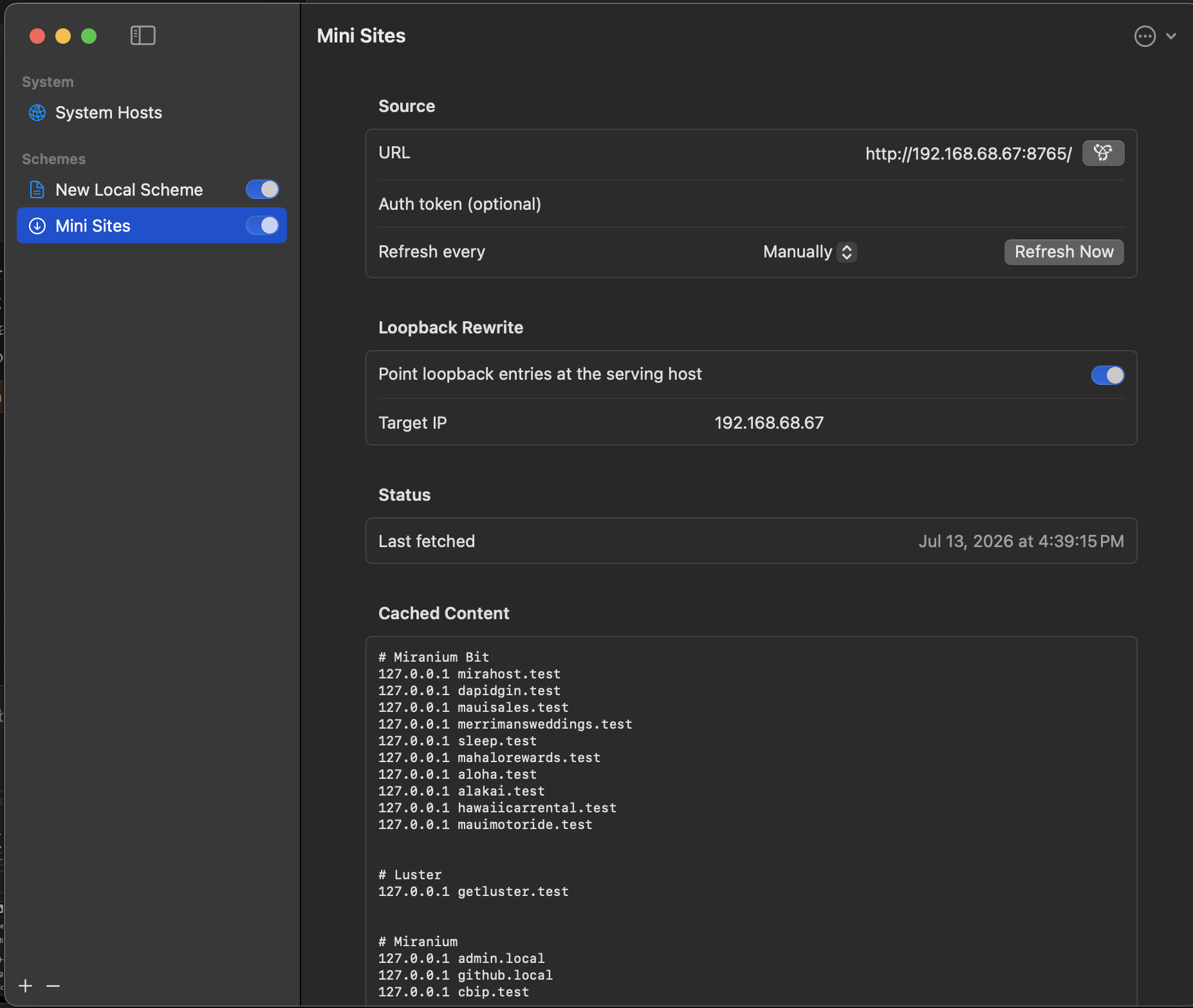 Fetch hosts from a URL
